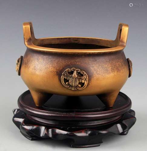 DOUBLE EAR BAT CARVING BRONZE CENSER