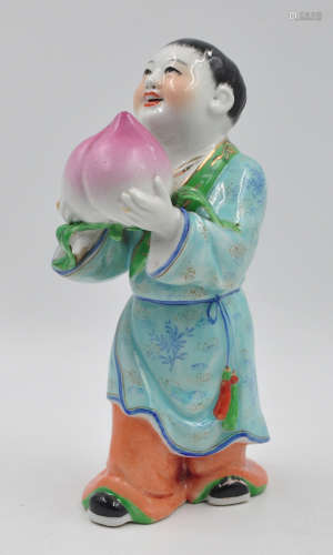 60年代 粉彩童子献寿瓷塑（美十款）