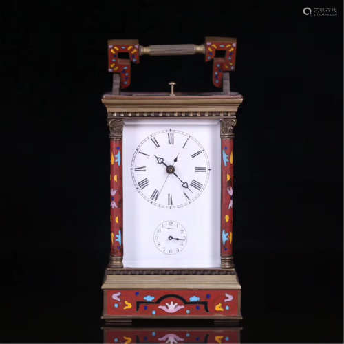 CHINESE CLOISONNE TABLE CLOCK