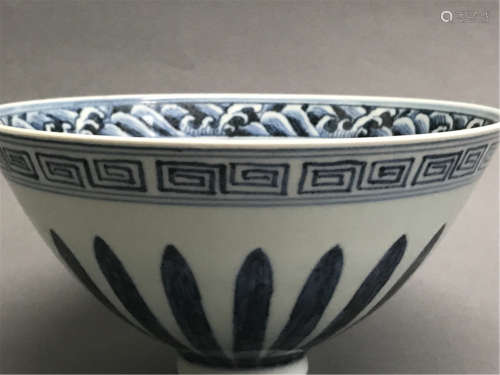CHIENSE PORCELAIN BLUE AND WHITE BOWL