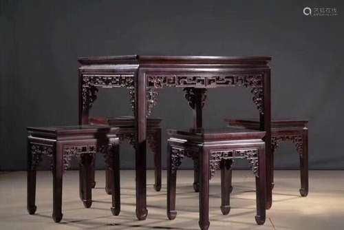 SET OF ZITAN WOOD FURNITURE