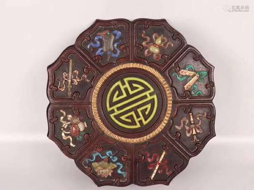 A SUANZHIMU WOOD DAOIST PATTERN BOX