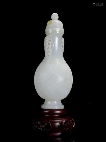 A HETIAN JADE CARVED VASE