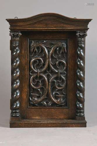 Wall cabinet, German, around 1890-1900, oak, twisted