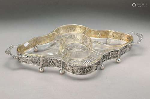 serving bowl, probably Hanau, around 1900, silver foot