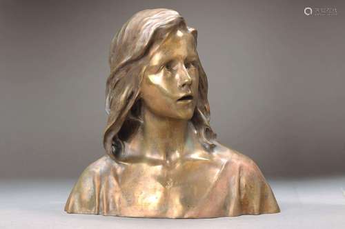 Raoul Larche, 1860-1912, Bust of a boy, Bronze