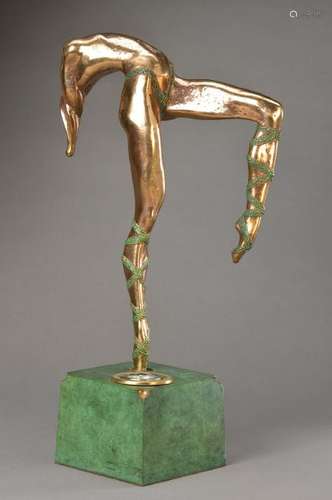 Table lamp, Venturi Arte Bologna, 1980s, bronze