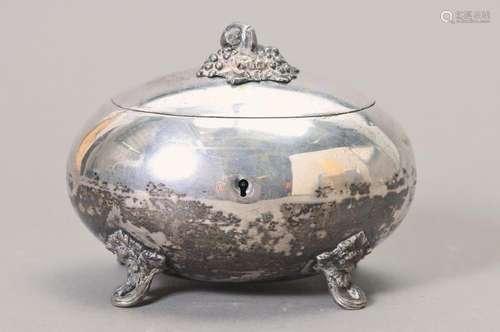 sugar bowl, German, around 1860-70, 12-lot silver, in