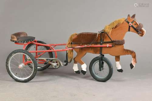 Sulky, self-construction of the 1960s, wooden horse