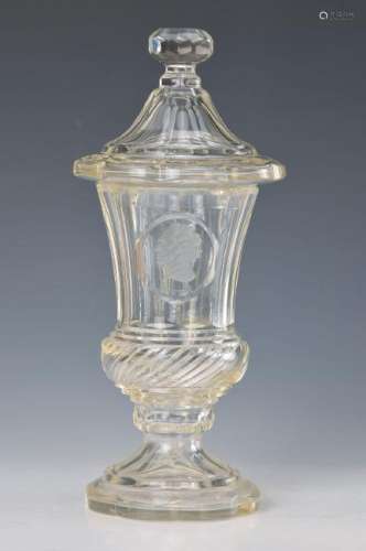 goblet, colourless crystal glass, with cut decor, H. 31