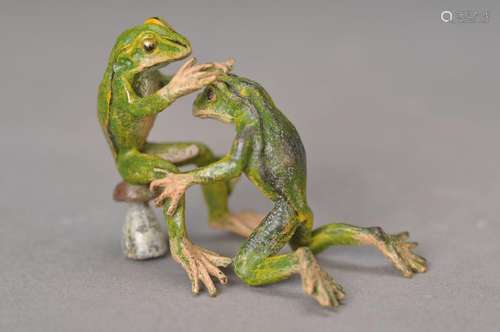 Vienna Bronze, 2.H.20.th. century, erotica, frogs