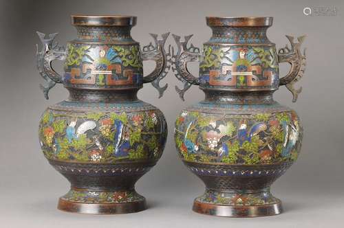 couple of double handle vases, Japan, around 1880