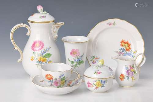 coffee set for 12 people, Meissen, 1960s, colorful