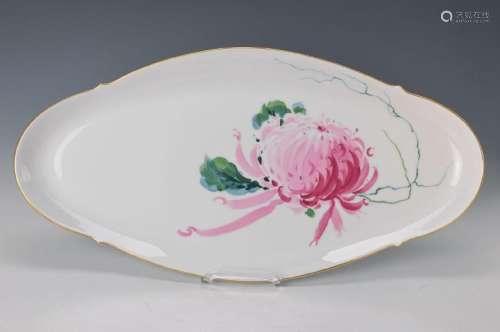 tray, Meissen, 20th c., 2. choice, flower painting