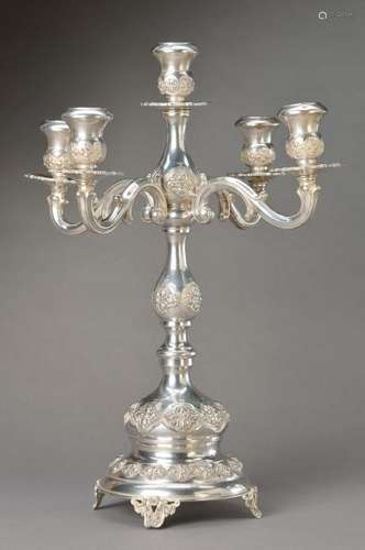 Large candelabra, 925 Sterling silver, five focal