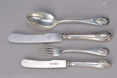 extensive Flatware, German, around 1900, 800 silver, 9