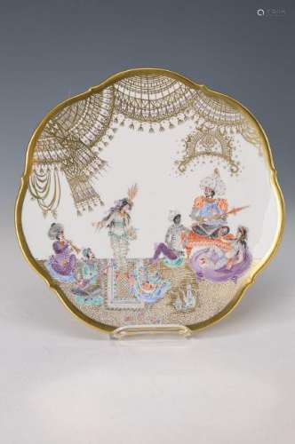 tray, Meissen, 1001 night, fine painting with opulent