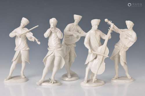 5 figurines of the Bohemian miner band, Nymphenburg