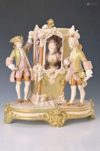 Large figurine, Royal Dux, 20th c., two noblemen in