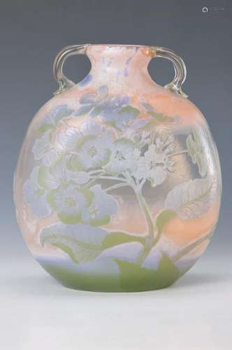 large vase, Gallé, around 1910, violet decor,