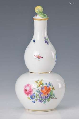 double pumpkin vase with cover, Meissen, 19th c