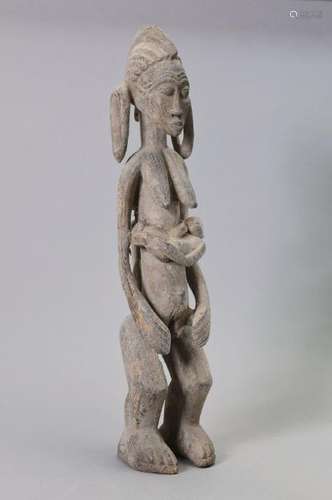 ancestor sculpture, Mumuye, hardwood,, mother with two