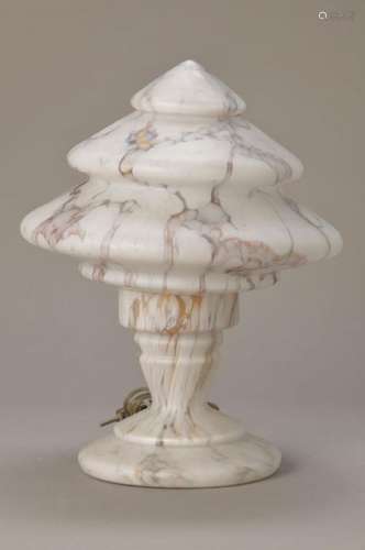 Table lamp, probably Bohemia, around 1925, glass with