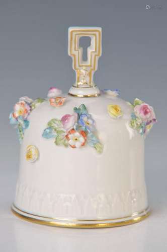 table bell, Meissen, around 1900, appliques of floral