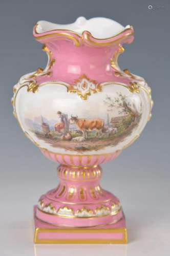 vase, Meissen, around 1890, rose ground, two- sided