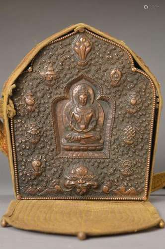 shrine, Tibet, around 1900, copper, driven, in