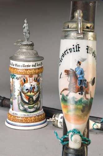 regimental stein and reservist pipe of the Hussar