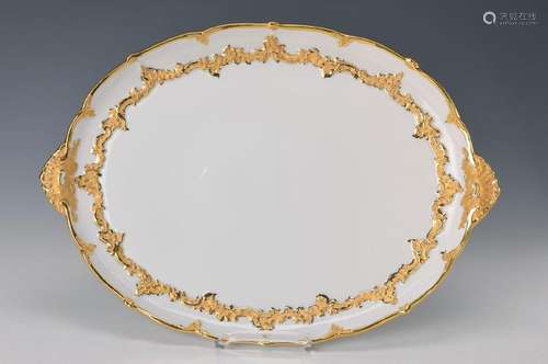 tray, Meissen, B-shape, 2.half 20th c., matt- and