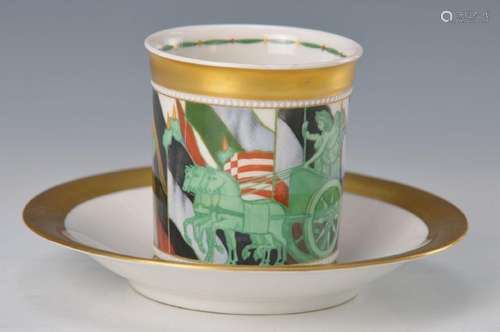 cup with saucer, KPM Berlin, 1914-18, double pearl rim