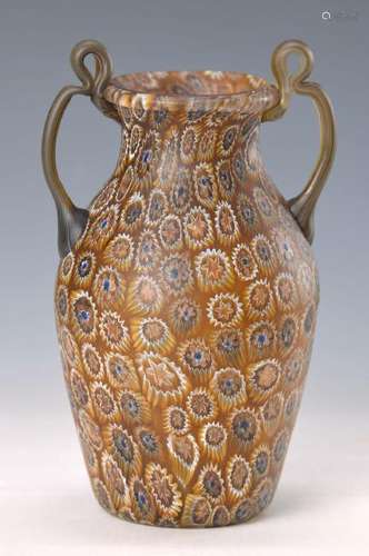 Large double handle vase, Murano, around 1910