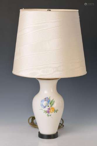 Table lamp, KPM Berlin, 20th c., porcelain, painted in