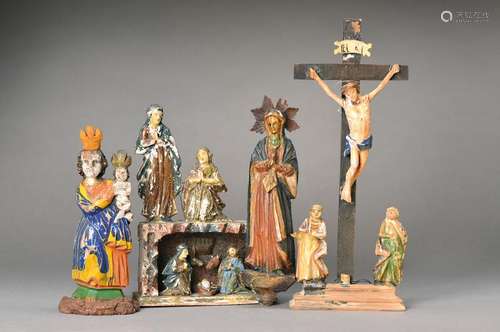 Four sculptures of saints/ -groups, Eastern Europe and