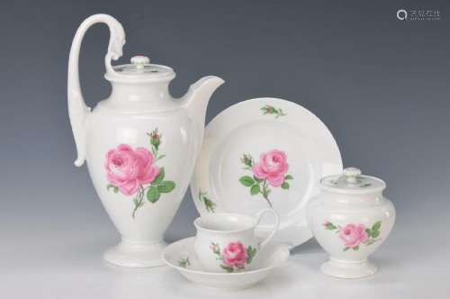 coffee set for 6 people, Meissen, 20th c., RedRose: