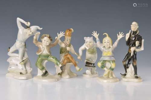 6 figurines of Max and Moritz of Wilhelm Busch, Carl