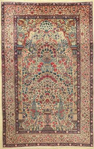 Kirman Laver Rug, Persia, around 1930, wool oncotton