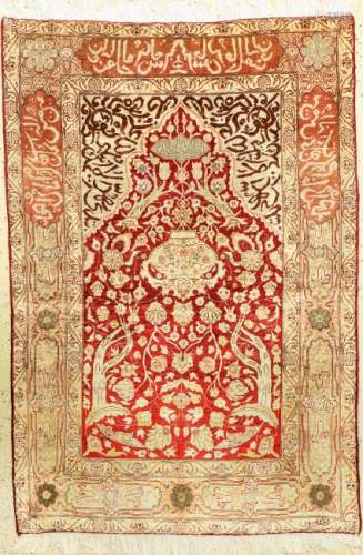 Kaisery silk with metal rug, Turkey, approx. 50 years