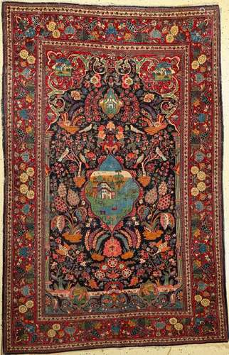 Keschan old Rug, Persia, around 1930, wool on cotton