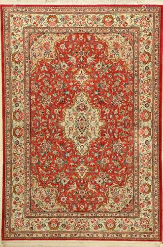 Silk Qum fine Rug, Persia, approx. 40 years, pure