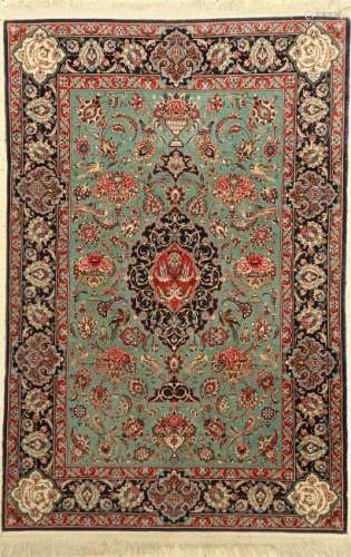 Esfahan fine Rug, Persia, approx. 40 years, wool with