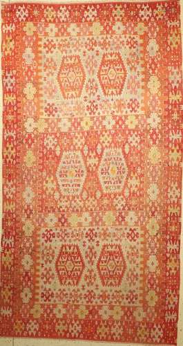 Anatolian kilim old, Turkey, around 1930, woolon wool