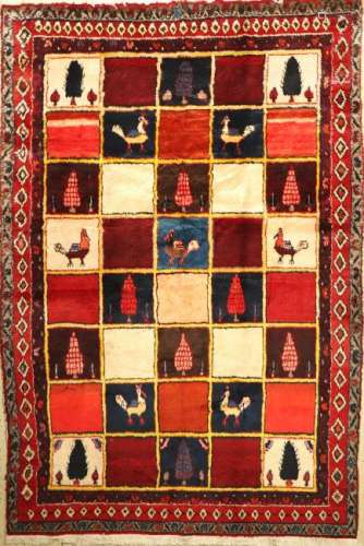 Bachtiar Gabbeh old Carpet, Persia, around 1940, wool
