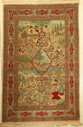 Tabriz Tabatabai Rug, Persia, approx. 50 years, wool