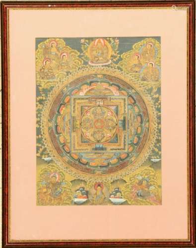Thangka, 50 years old, Tibet, approx. 42 x 31 cm,