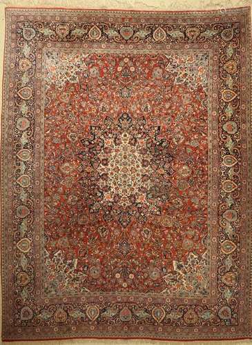 Keschan old Carpet, Persia, around 1930, wool on cotton