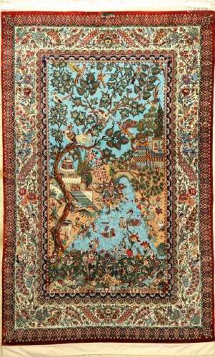 Very fine silk Qum Rug, Persia, approx. 40 years, pure