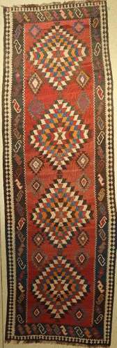 Shahsavan Kilim Runner, Persia, around 1940, wool on